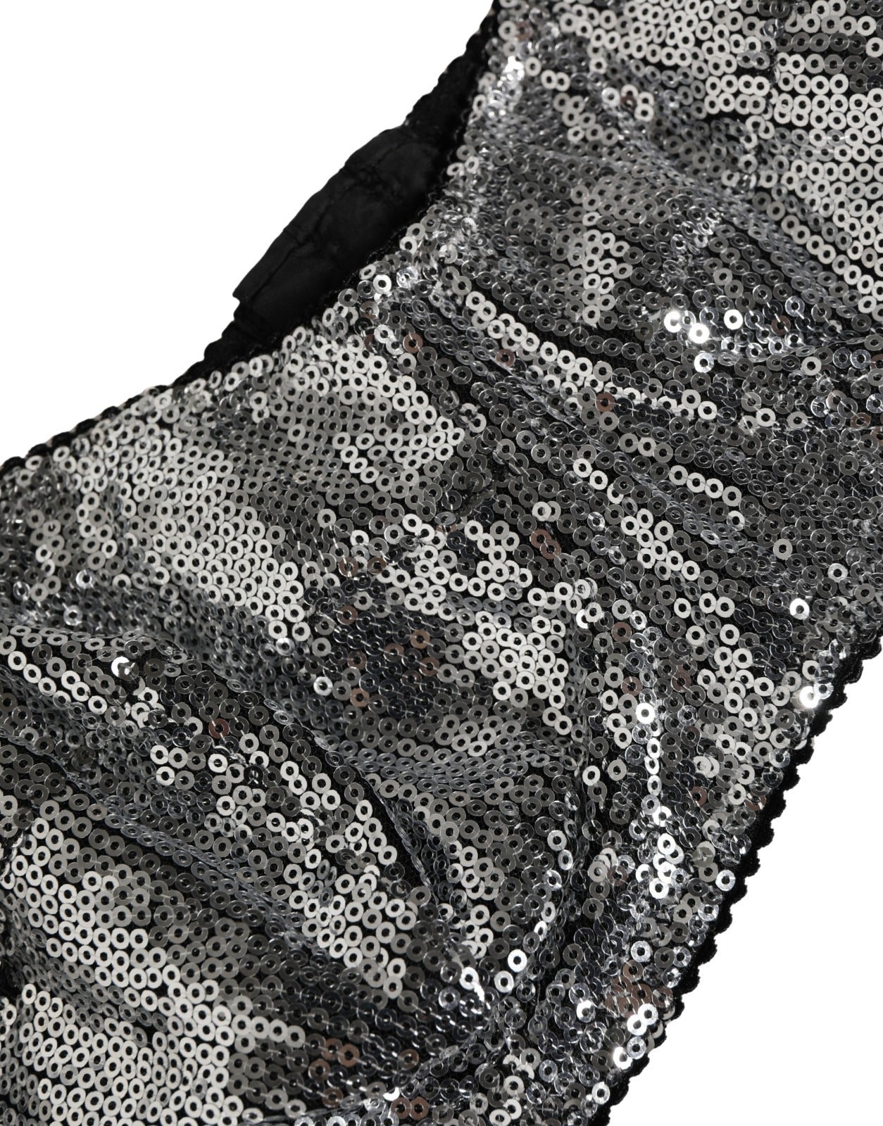 Silver Sequined Nyon Balconnet Bra Underwear