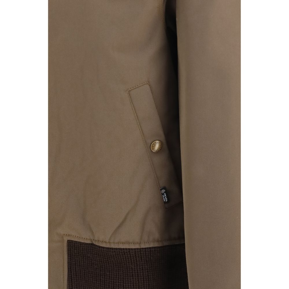 Brown Cotton Full-Length Jacket