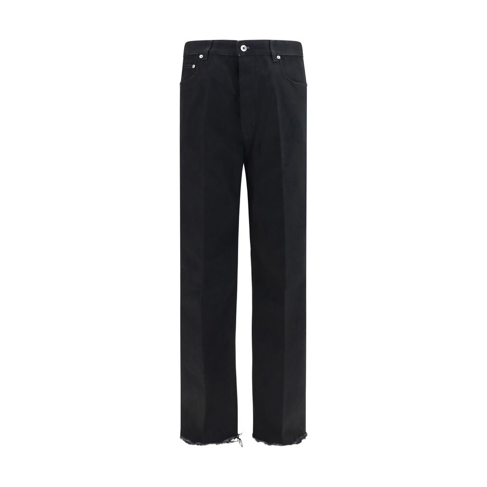 Black Cotton Flared Jeans