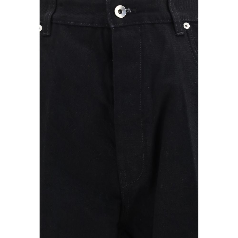 Black Cotton Flared Jeans