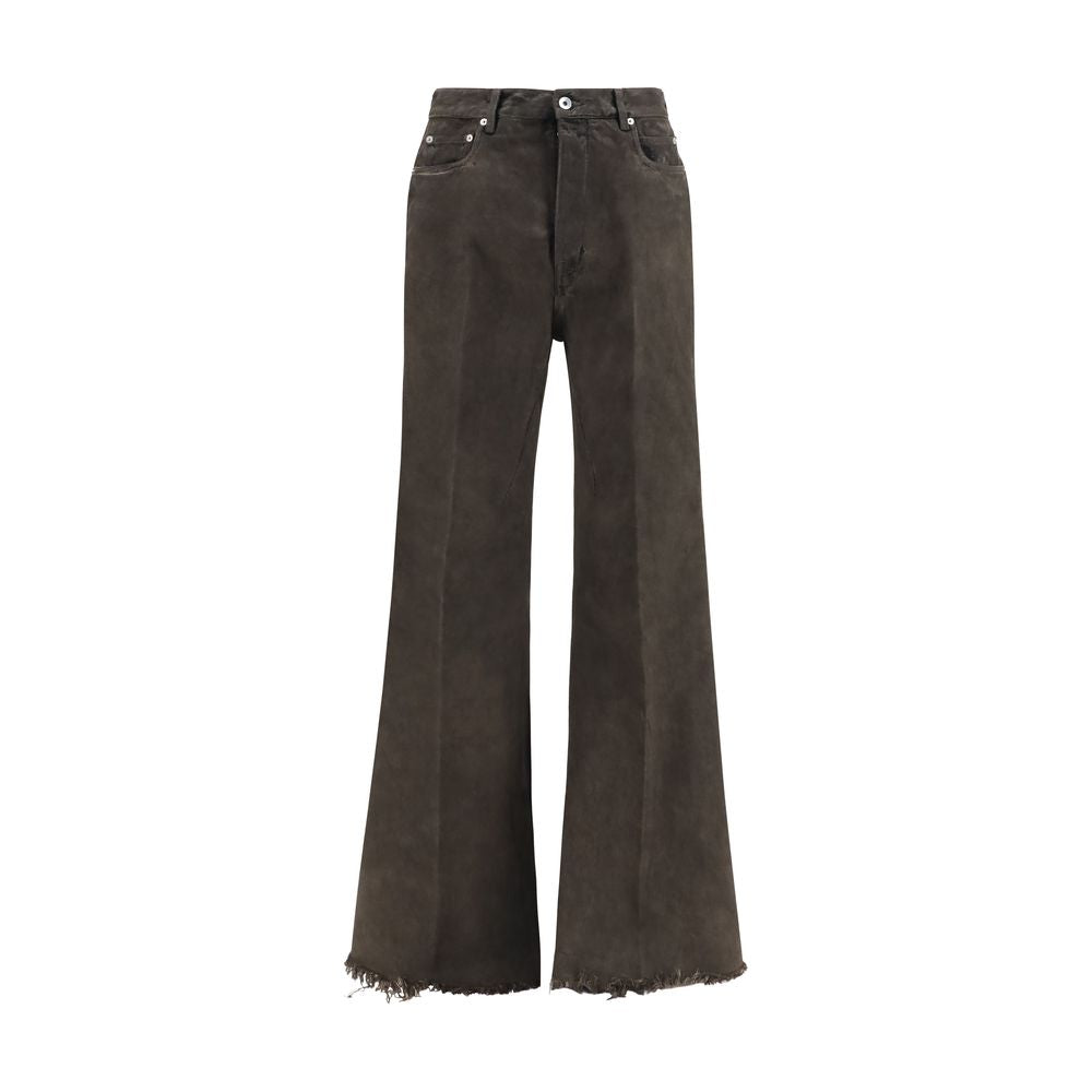 Bicolor Cotton Flared Jeans