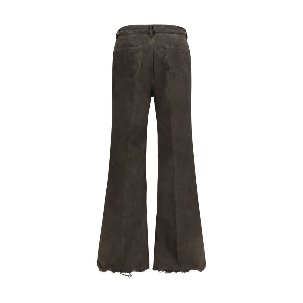 Bicolor Cotton Flared Jeans