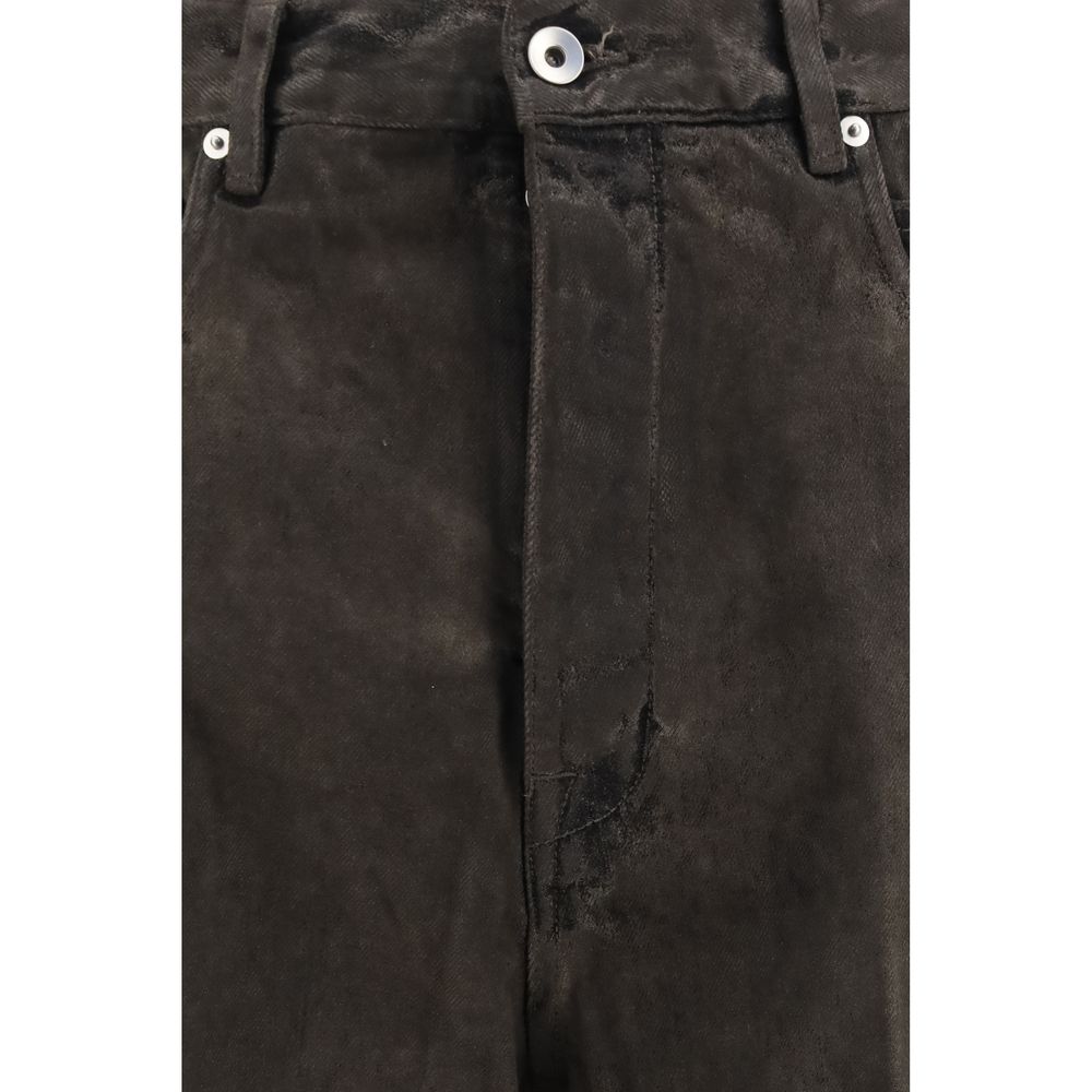 Bicolor Cotton Flared Jeans