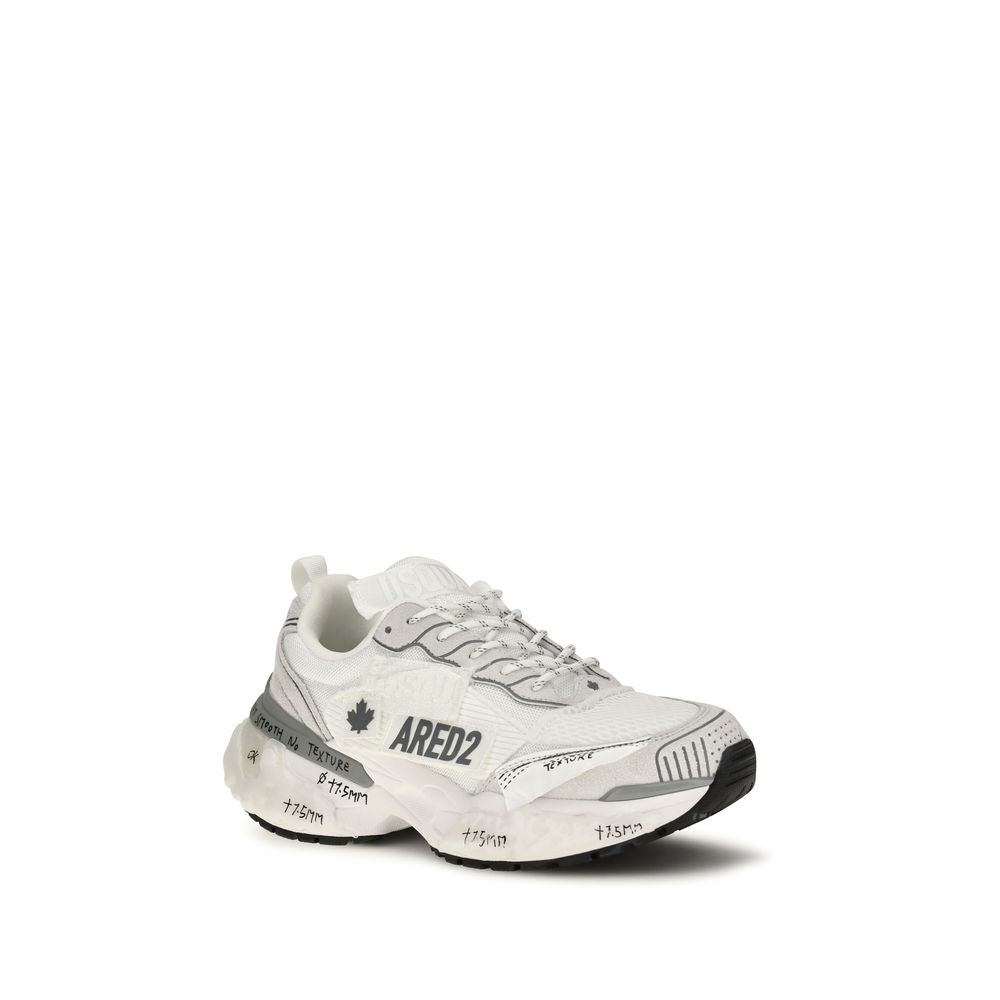 White Polyester Athletic Sneakers