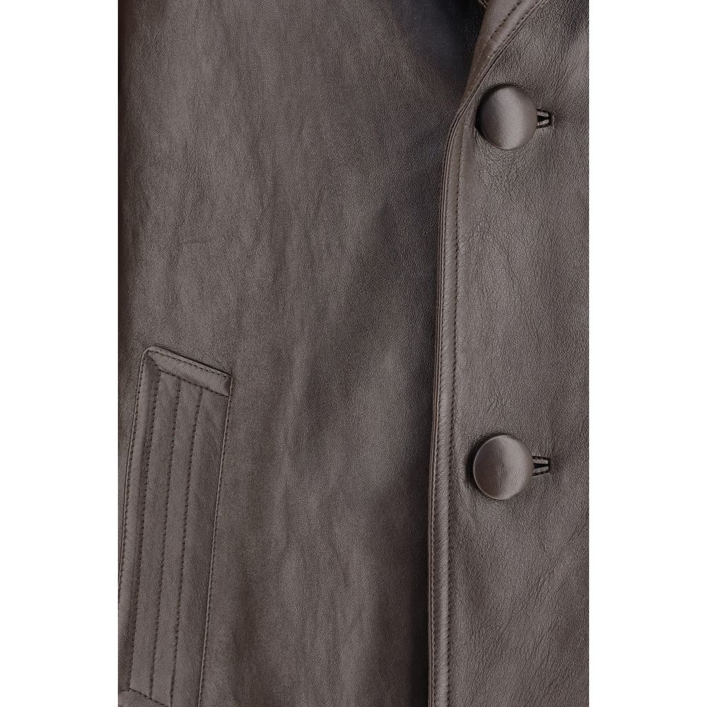 Brown Lamb Leather Leather Jacket