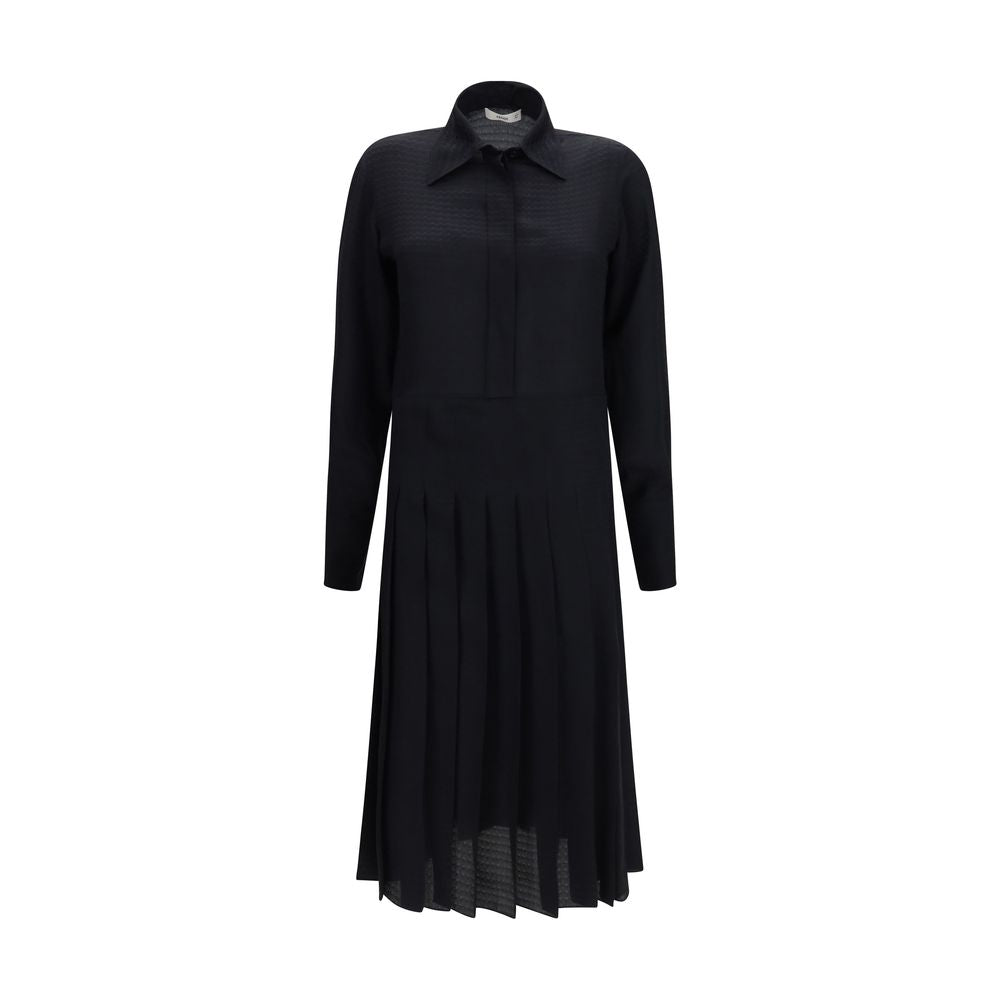 Black Silk Casual Dress