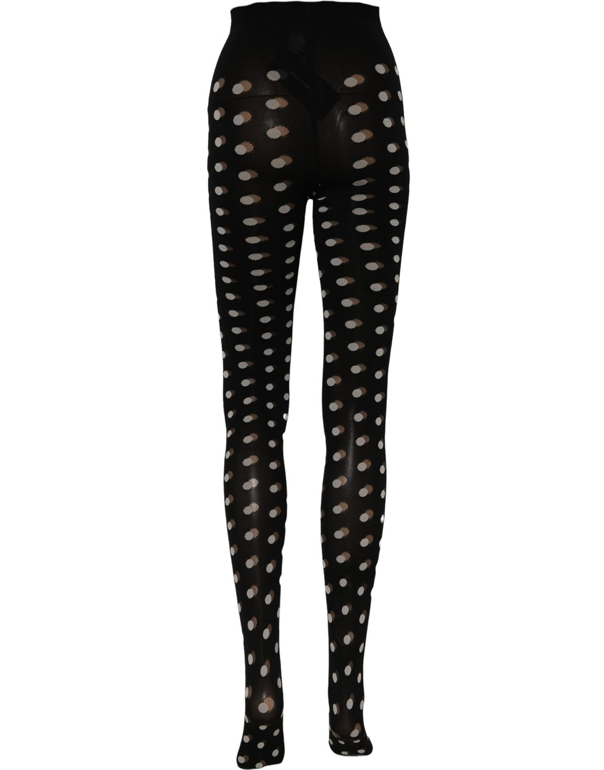 Black Polka Dot Fishnet Pantyhose Stockings Socks