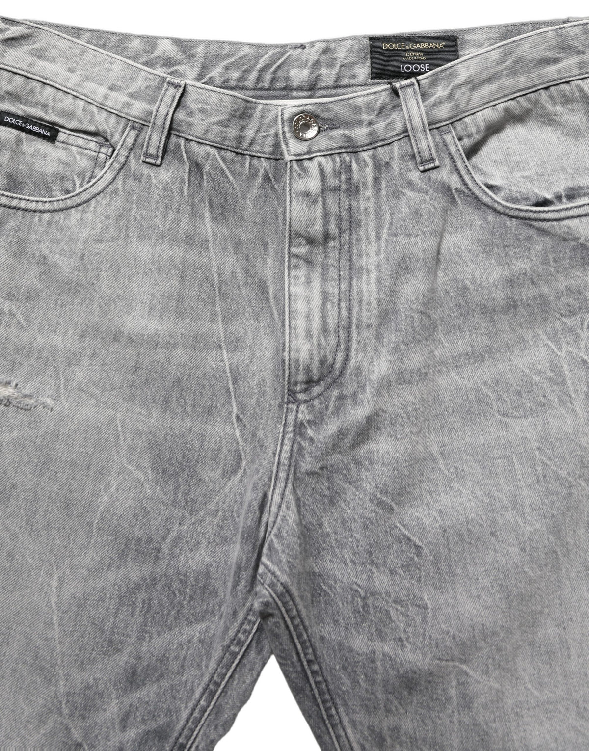 Grey Distressed Straight Leg Men Denim Jeans