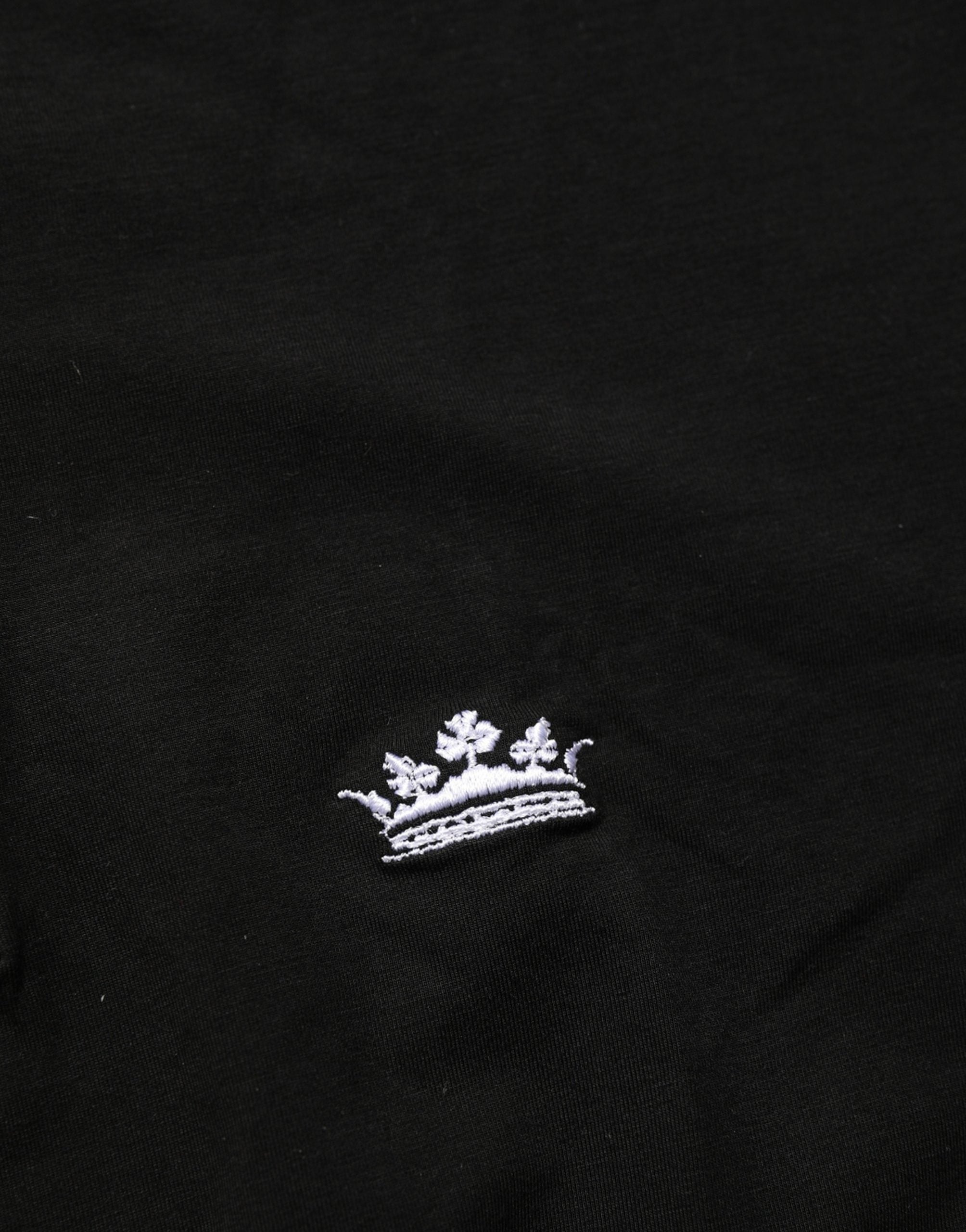 Black Crown Short Sleeved Henley Men T-shirt