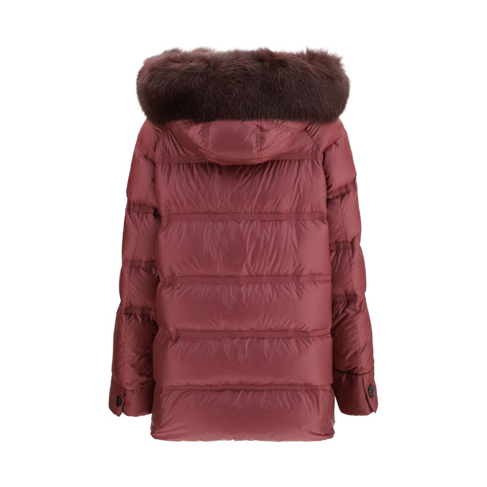Purple Polyester Full-Length Jacket