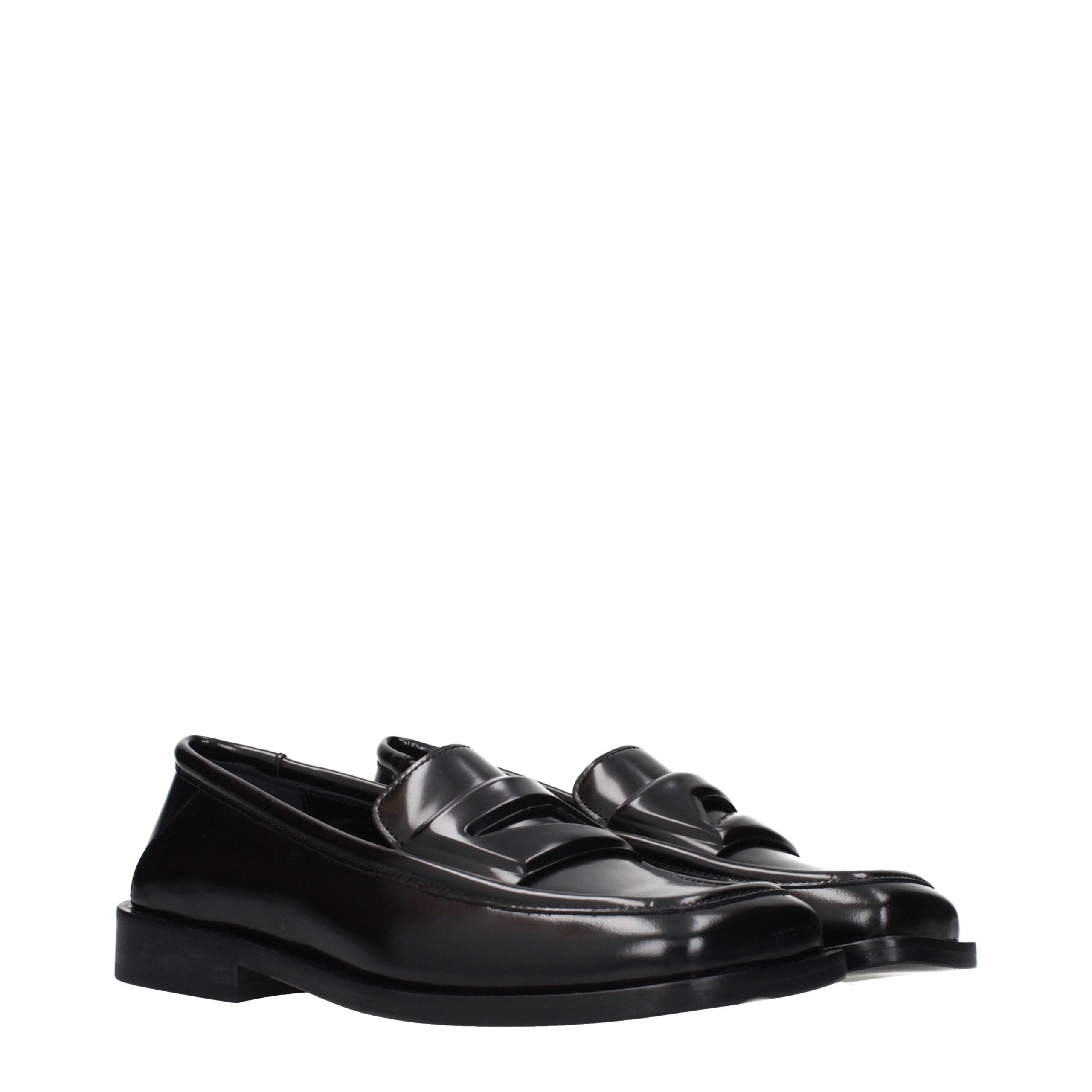 Black Leather Slip-On Loafers