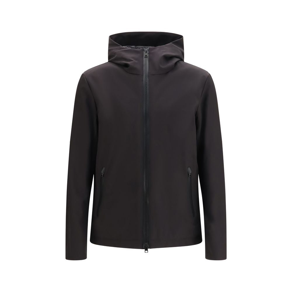 Black Polyester Shell Jacket