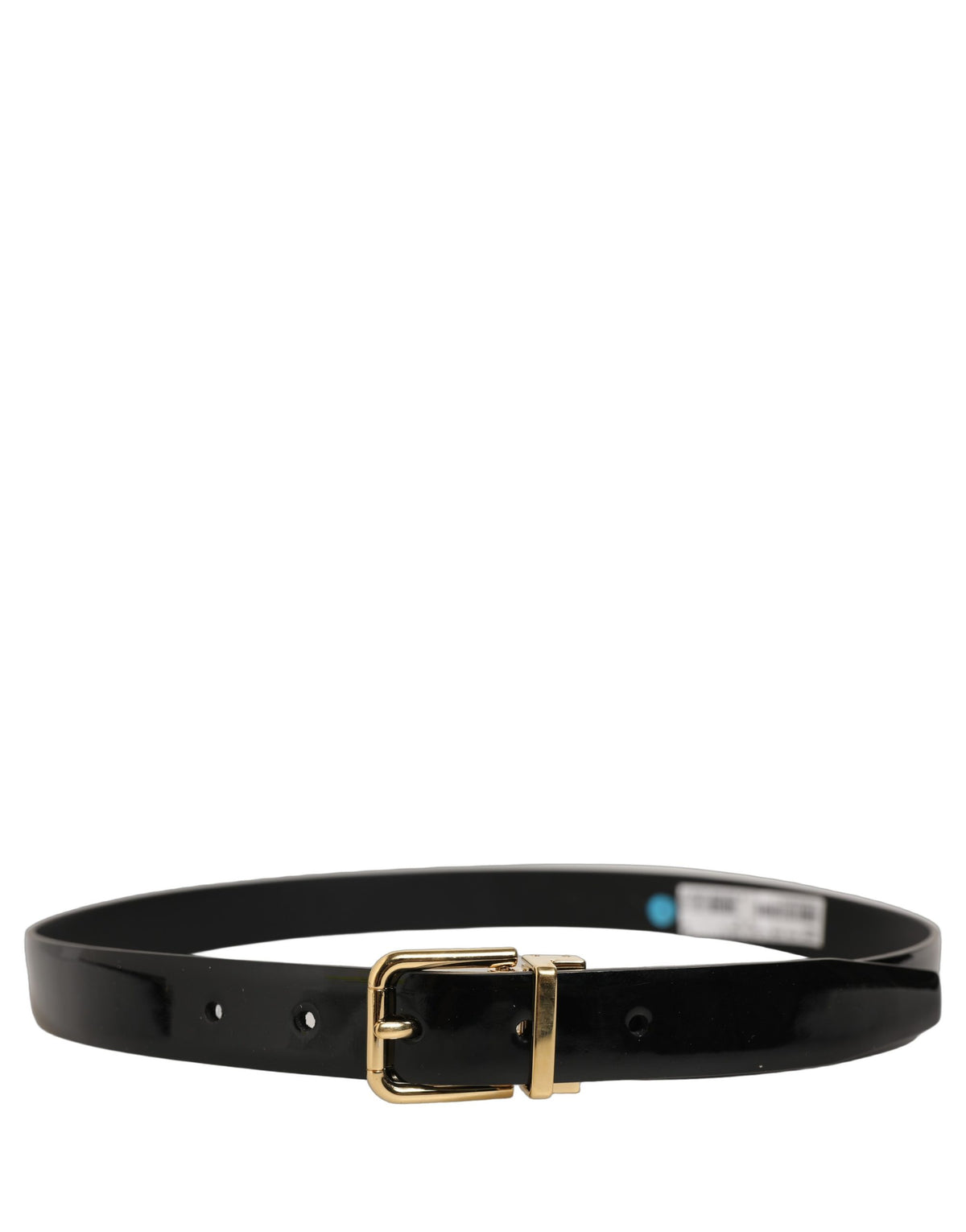 Black Classic Leather Gold Tone Buckle Belt