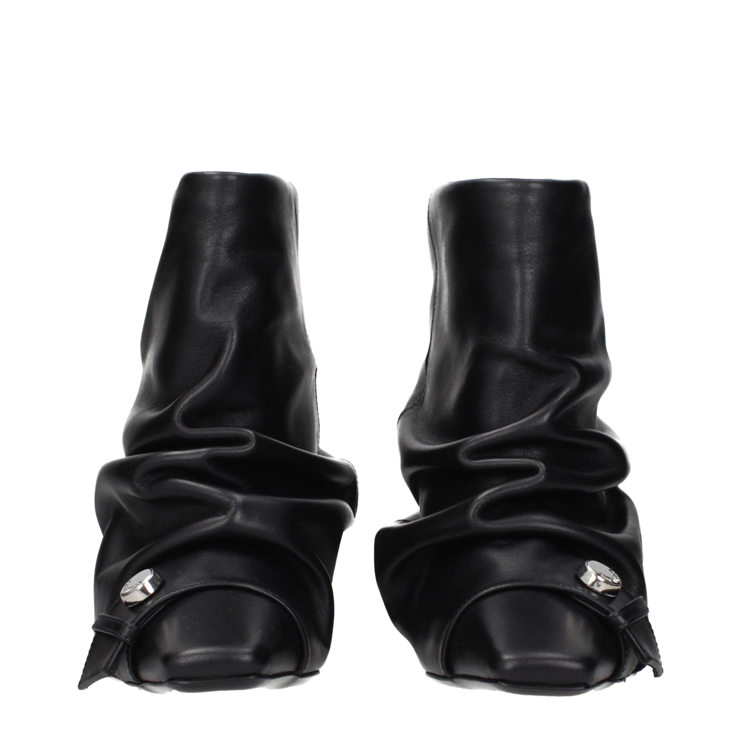 Black Leather Ankle Boots