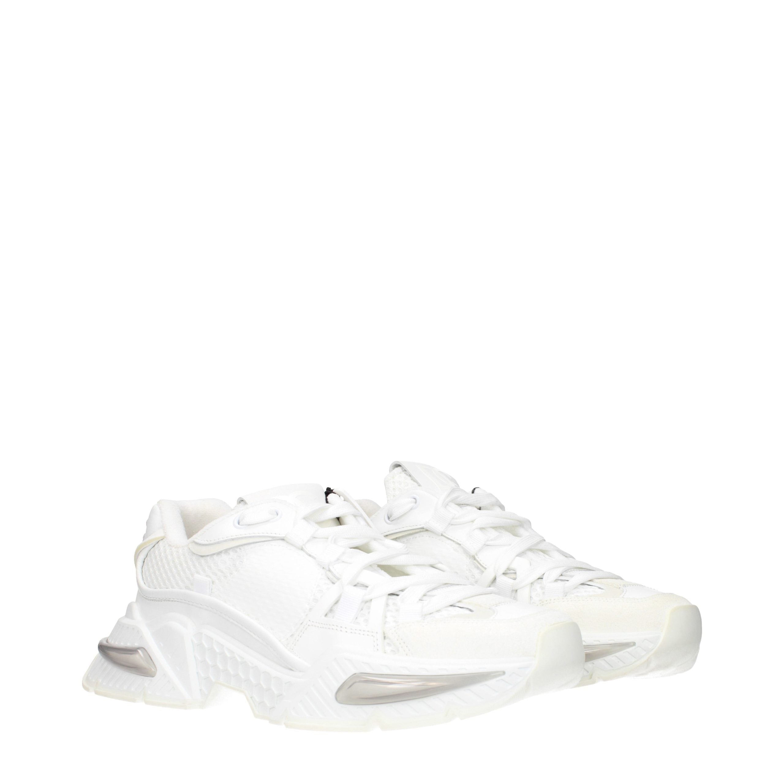 White Fabric Athletic Sneakers