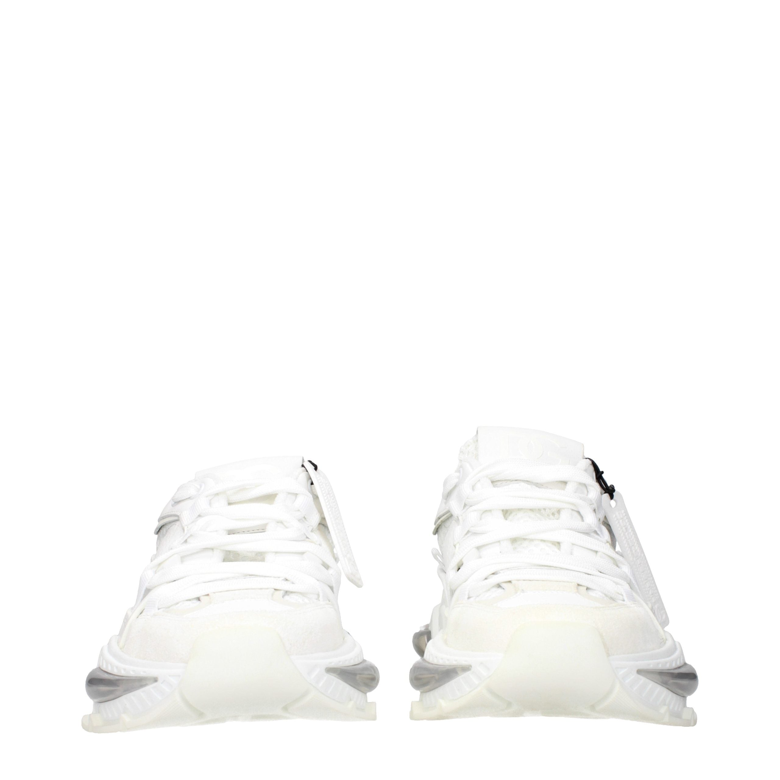 White Fabric Athletic Sneakers