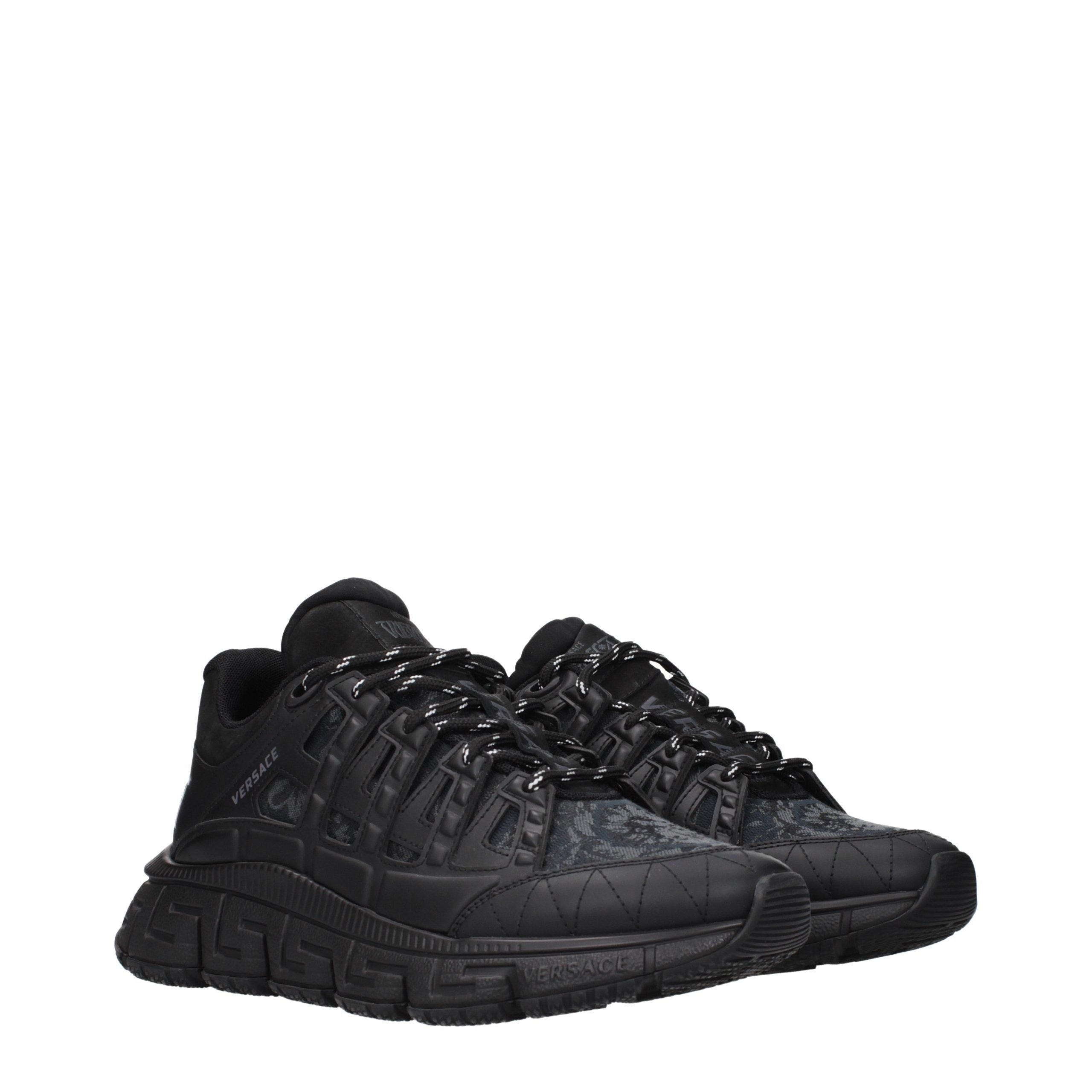 Black Fabric Athletic Sneakers