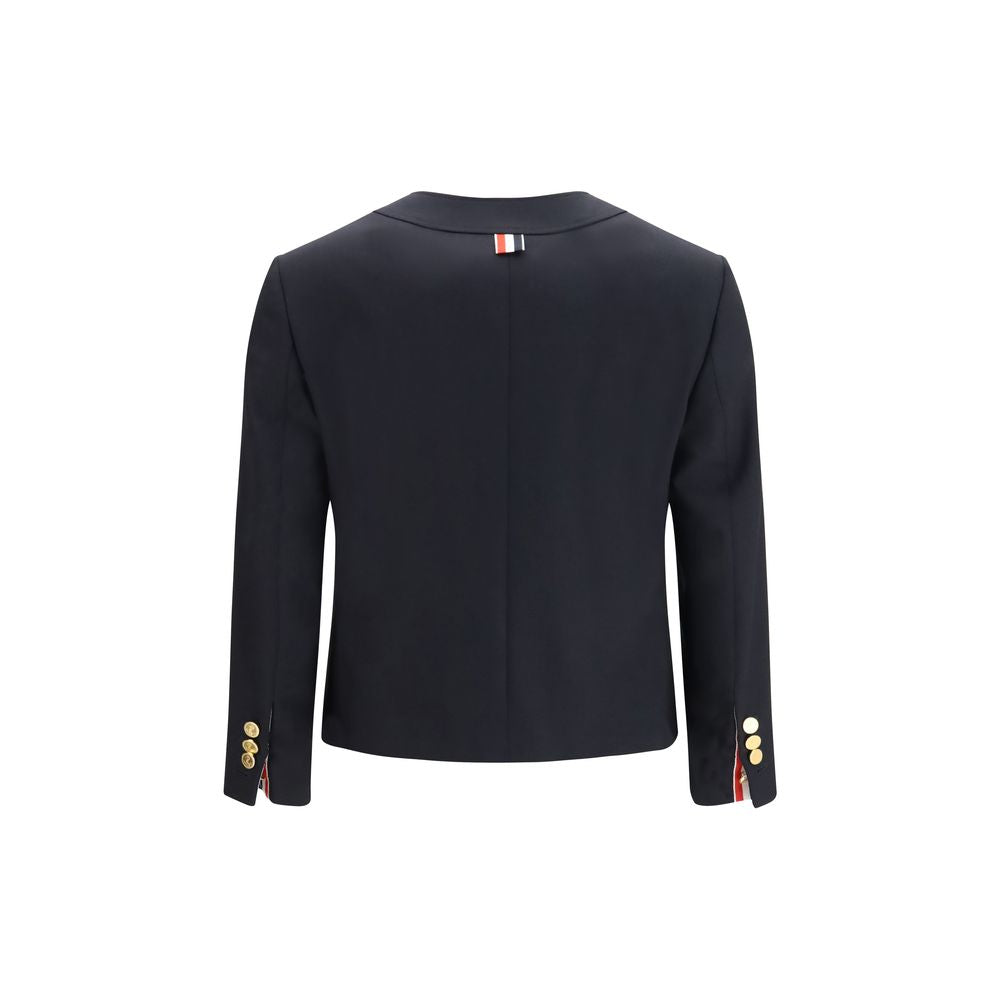 Blue Wool Oves Aries Biker Jacket
