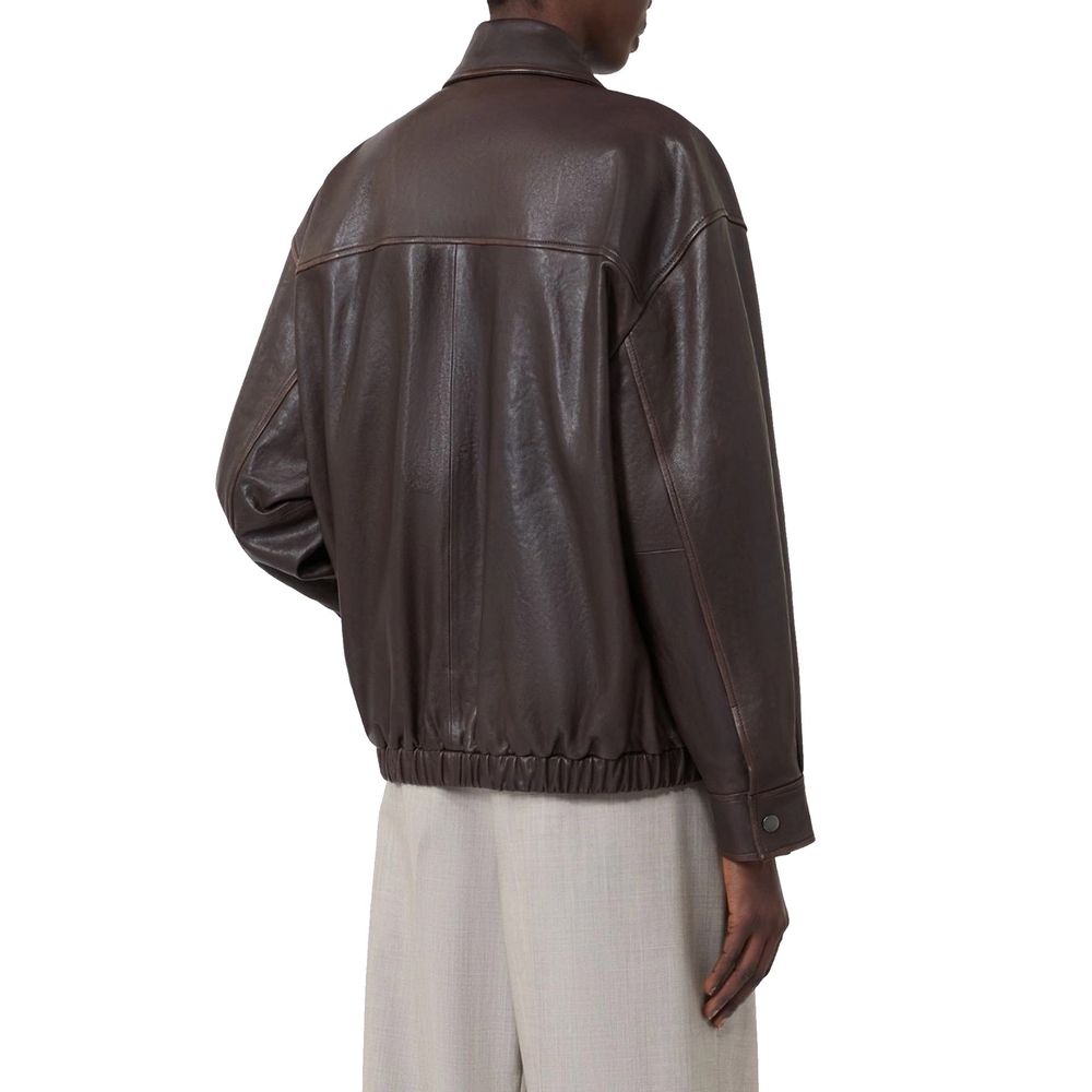 Brown Lamb Leather Leather Jacket