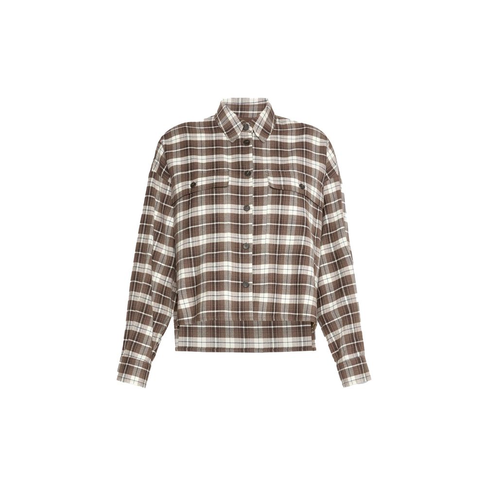 Brown Cotton Dress Shirt