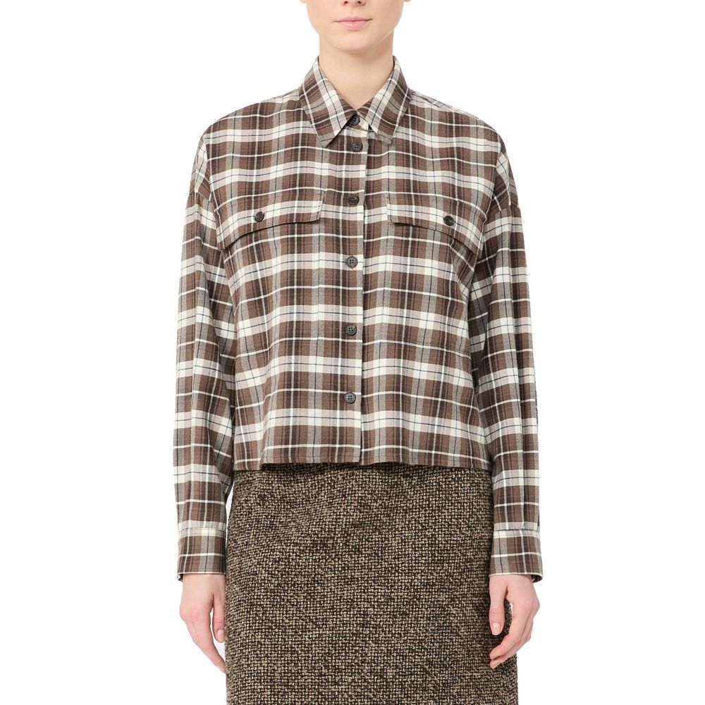 Brown Cotton Dress Shirt