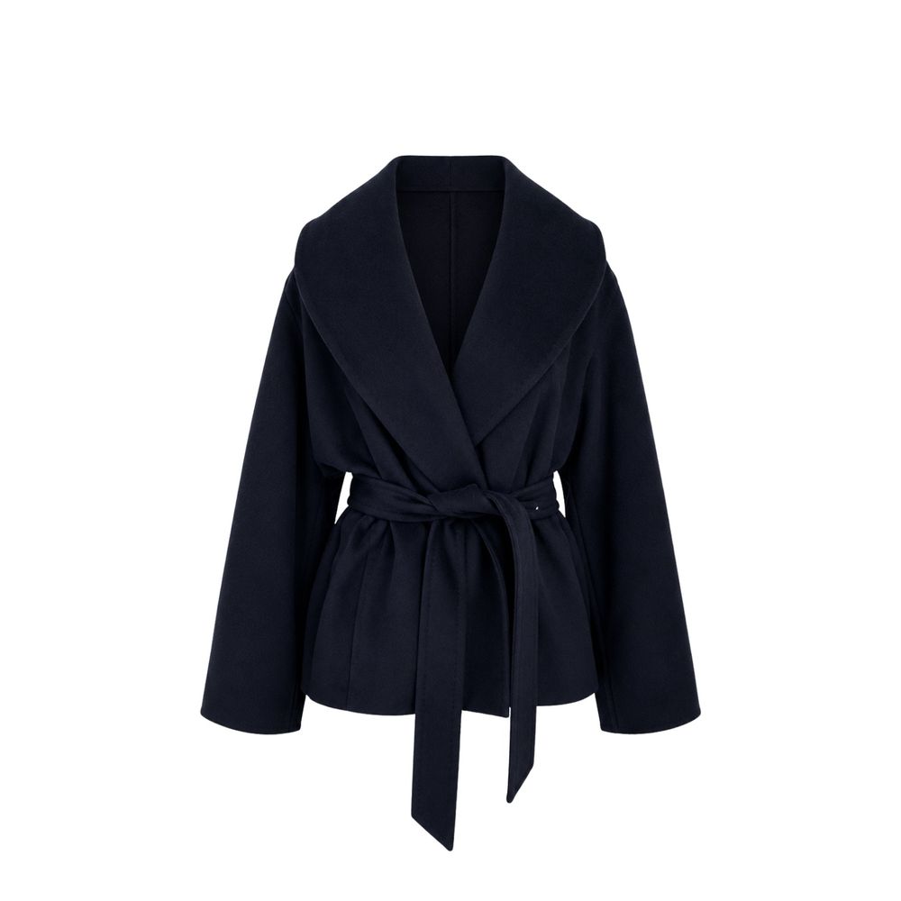 Blue Virgin Wool Full-Length Jacket