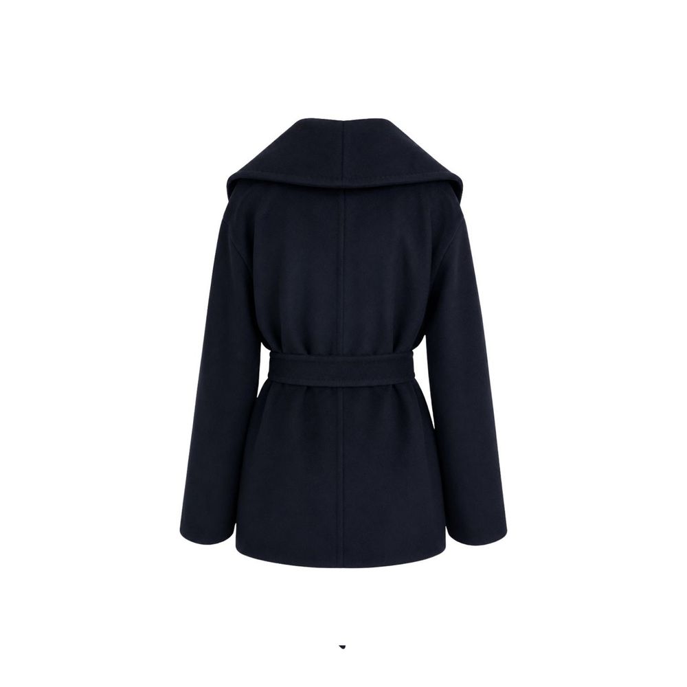 Blue Virgin Wool Full-Length Jacket