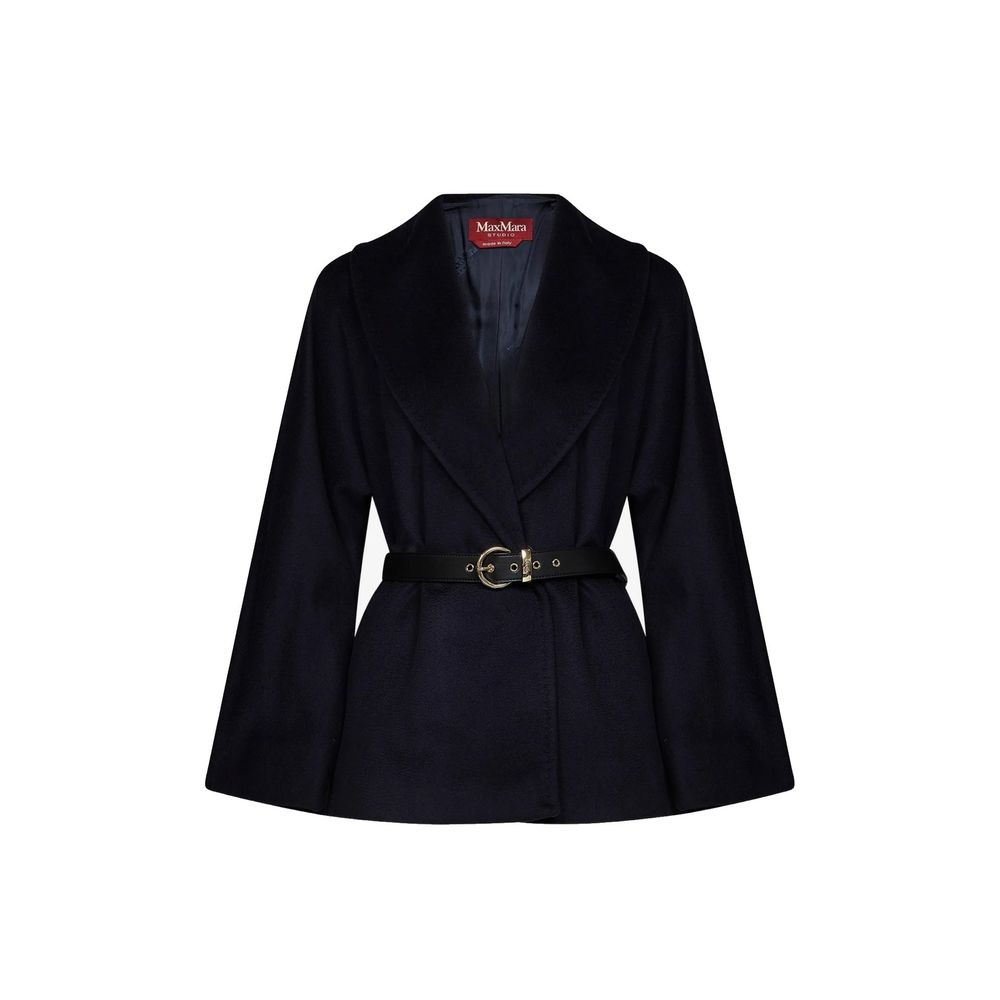 Blue Virgin Wool Full-Length Jacket