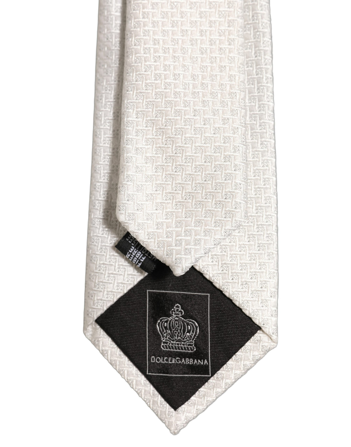 Men Off White Silk Woven Adjustable Tied Necktie Tie