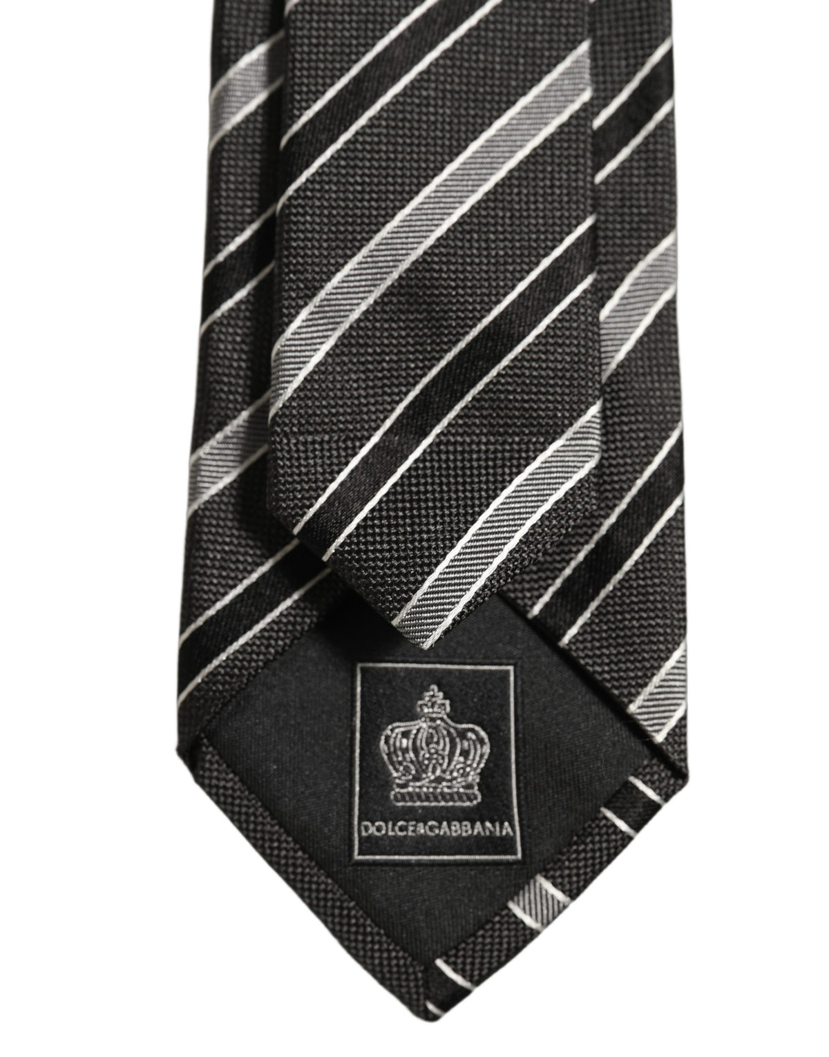Black Gray Stripes Silk Adjustable Necktie Accessory Tie