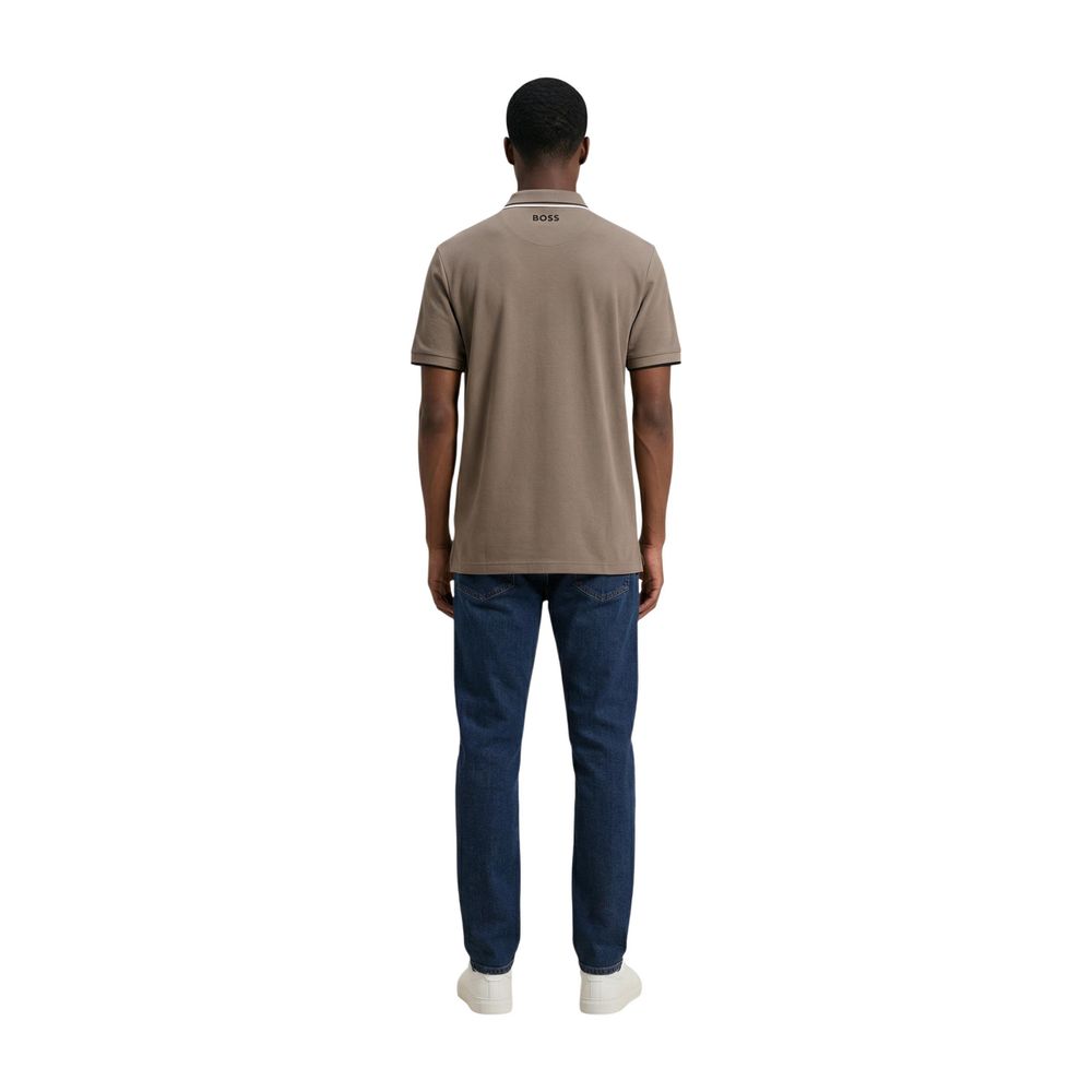 Beige Cotton Polo Shirt