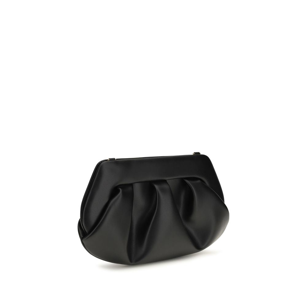 Black Recycled Leather Clutch Bag