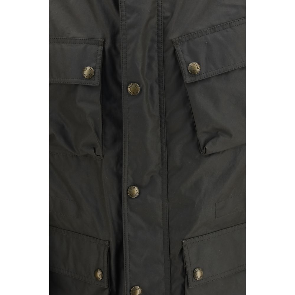 Bicolor Cotton Full-Length Jacket