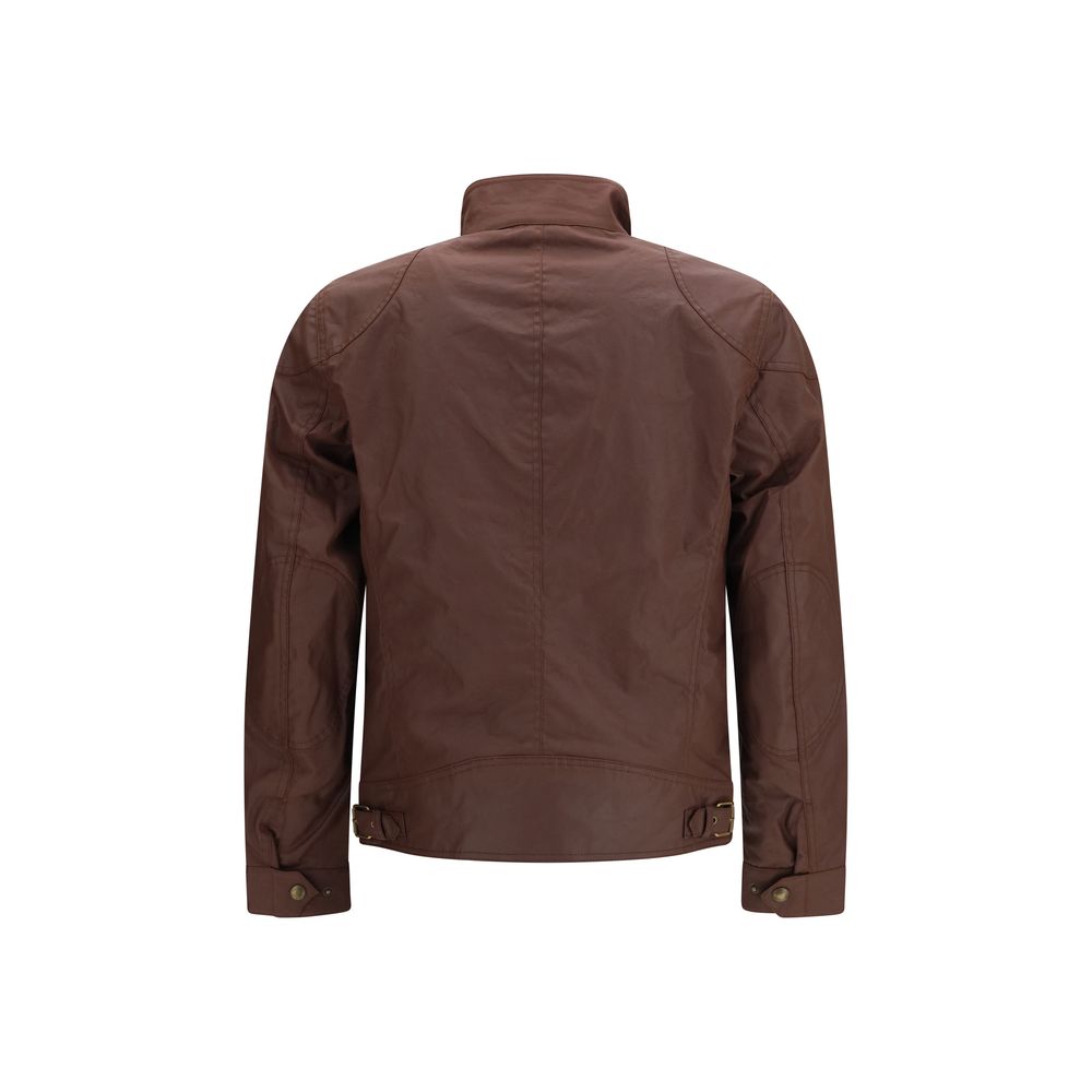Brown Cotton Full-Length Jacket