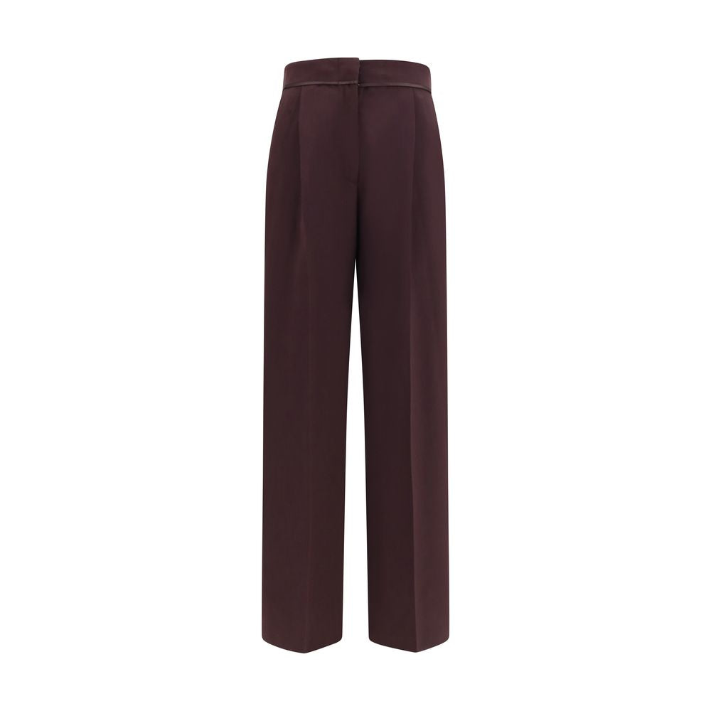 Purple Polyester Casual Pants