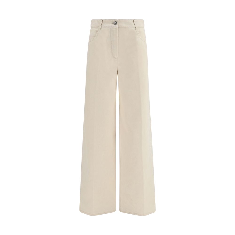 White Cotton Casual Pants