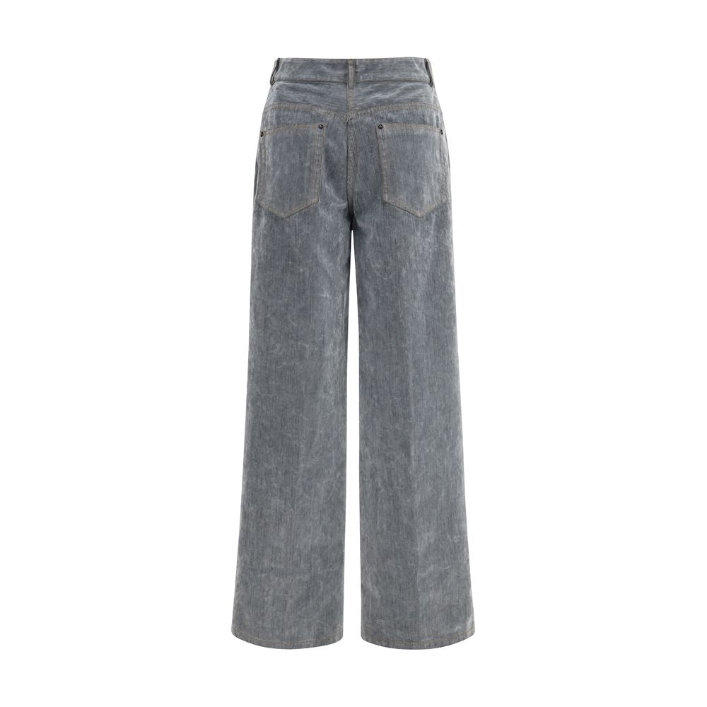 Gray Cotton Jeans Denim