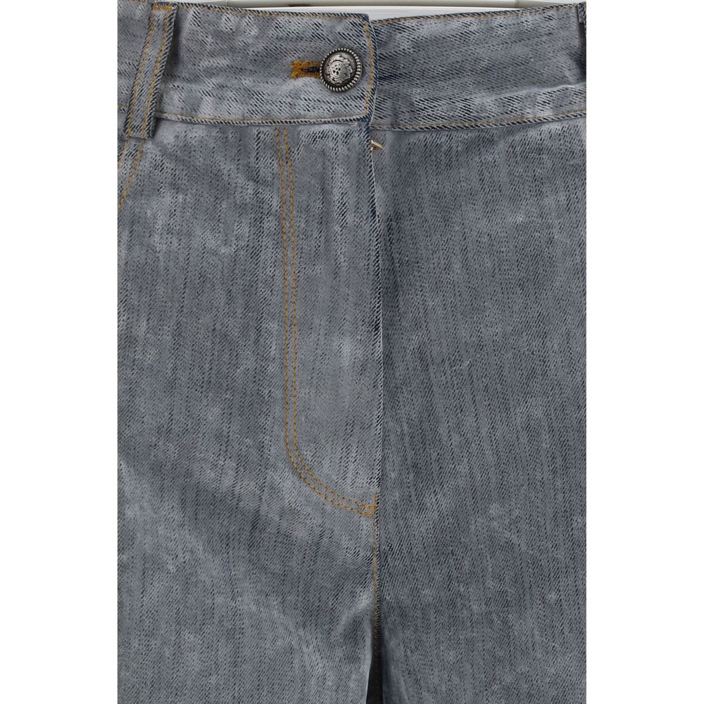 Gray Cotton Jeans Denim