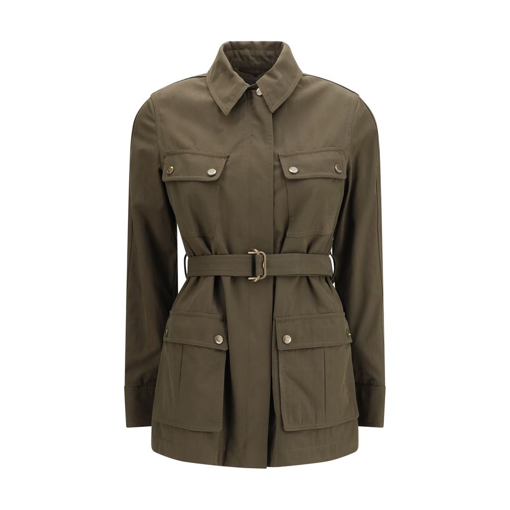 Bicolor Cotton Full-Length Jacket