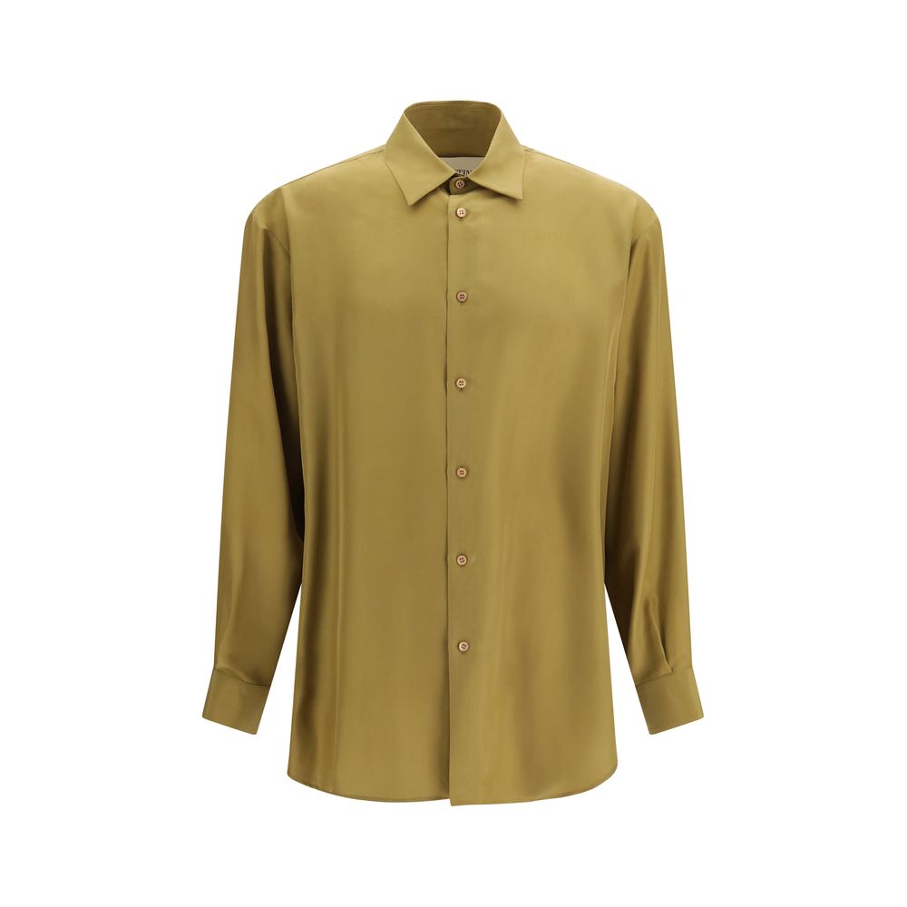 Beige Silk Dress Shirt