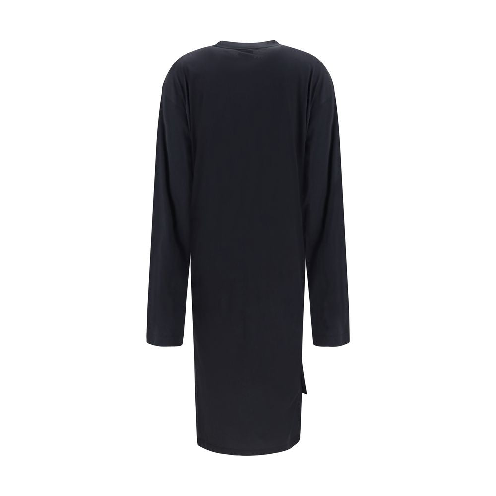 Black Cotton Casual Dress
