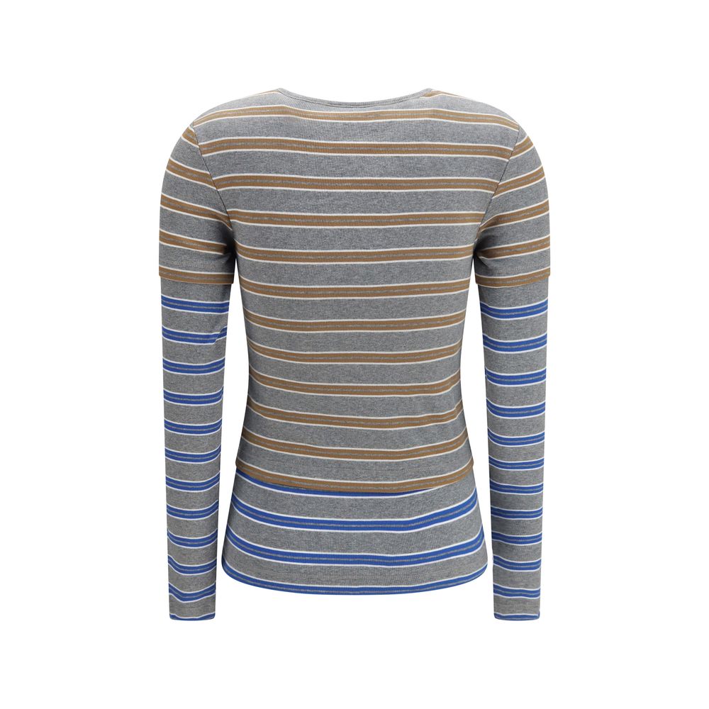 Gray Cotton Long Sleeve T-Shirt