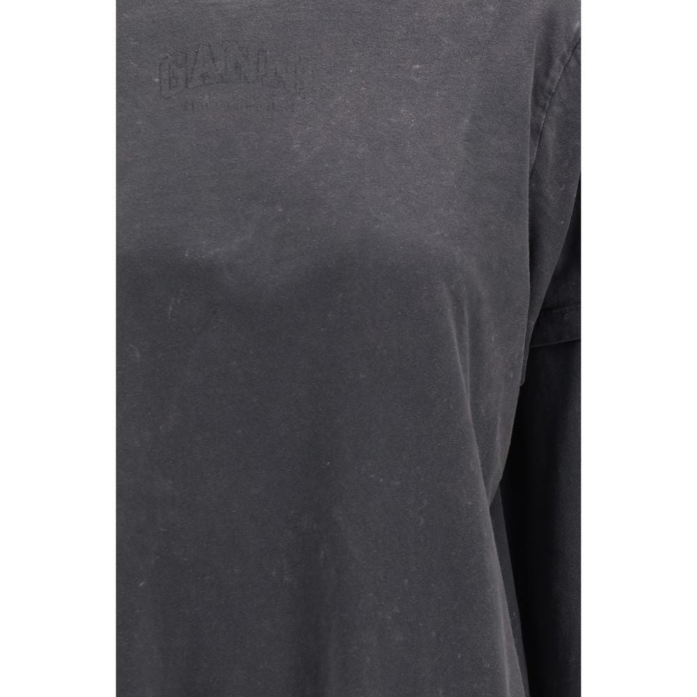 Gray Cotton Long Sleeve T-Shirt