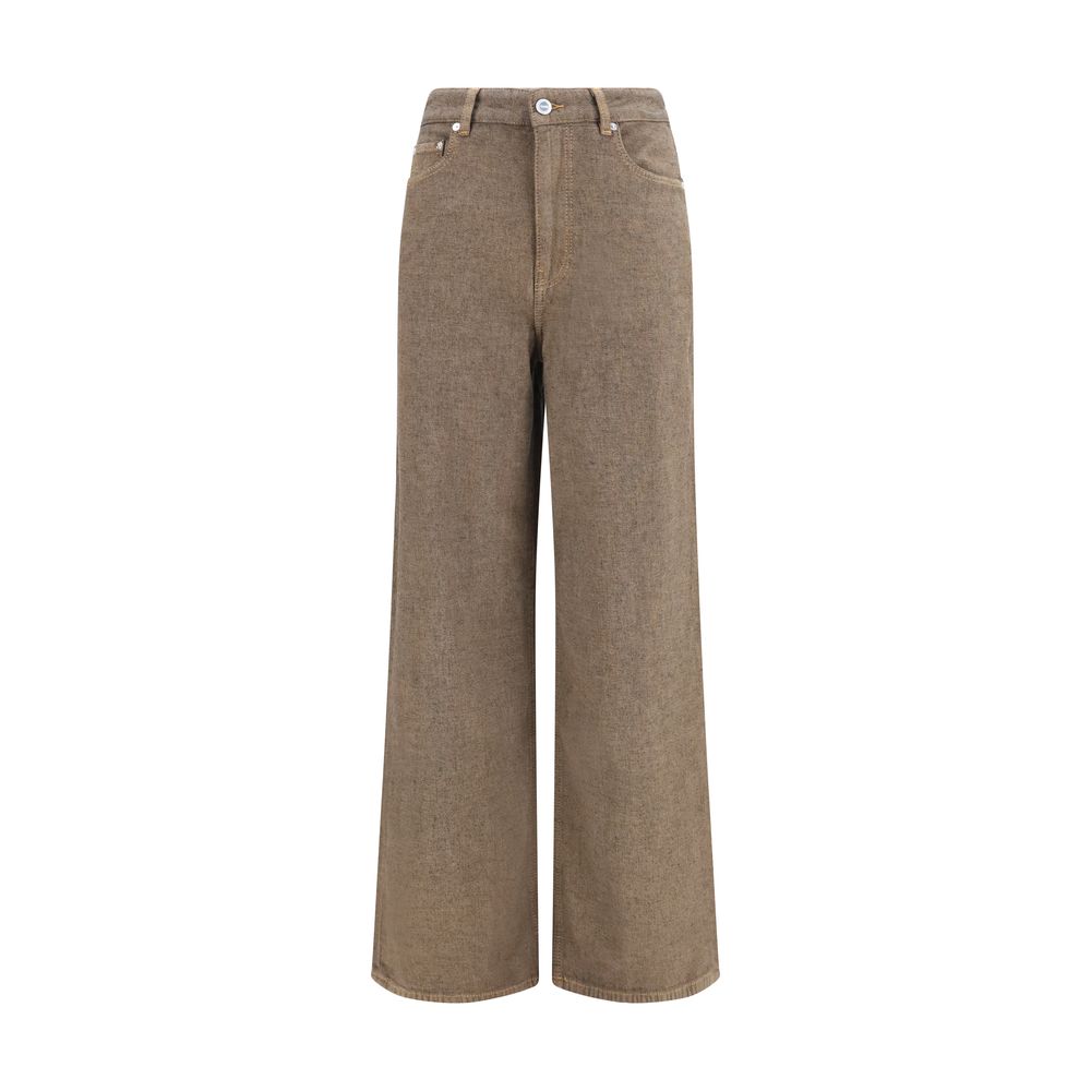 Brown Cotton Relaxed Fit Jeans