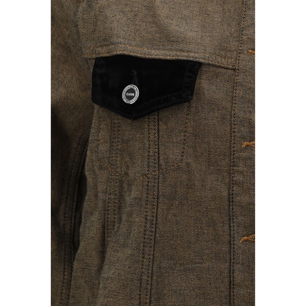 Brown Cotton Denim Jacket