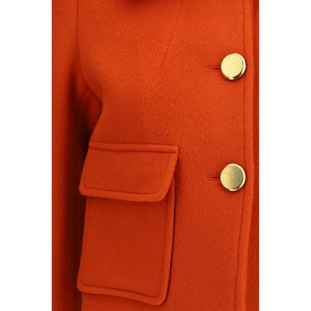 Orange Wool Oves Aries Full-Length Jacket