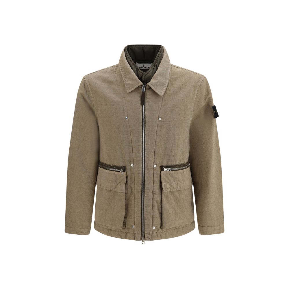 Brown Cotton Full-Length Jacket