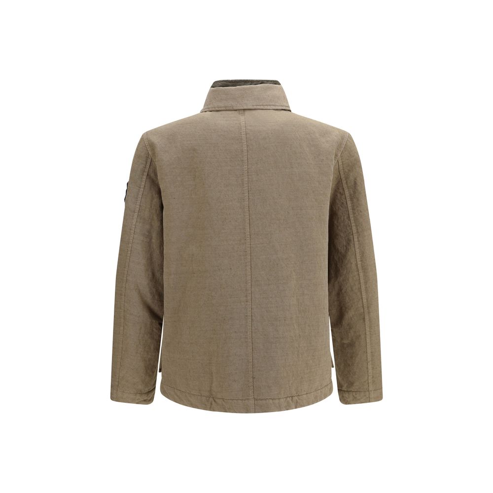 Brown Cotton Full-Length Jacket