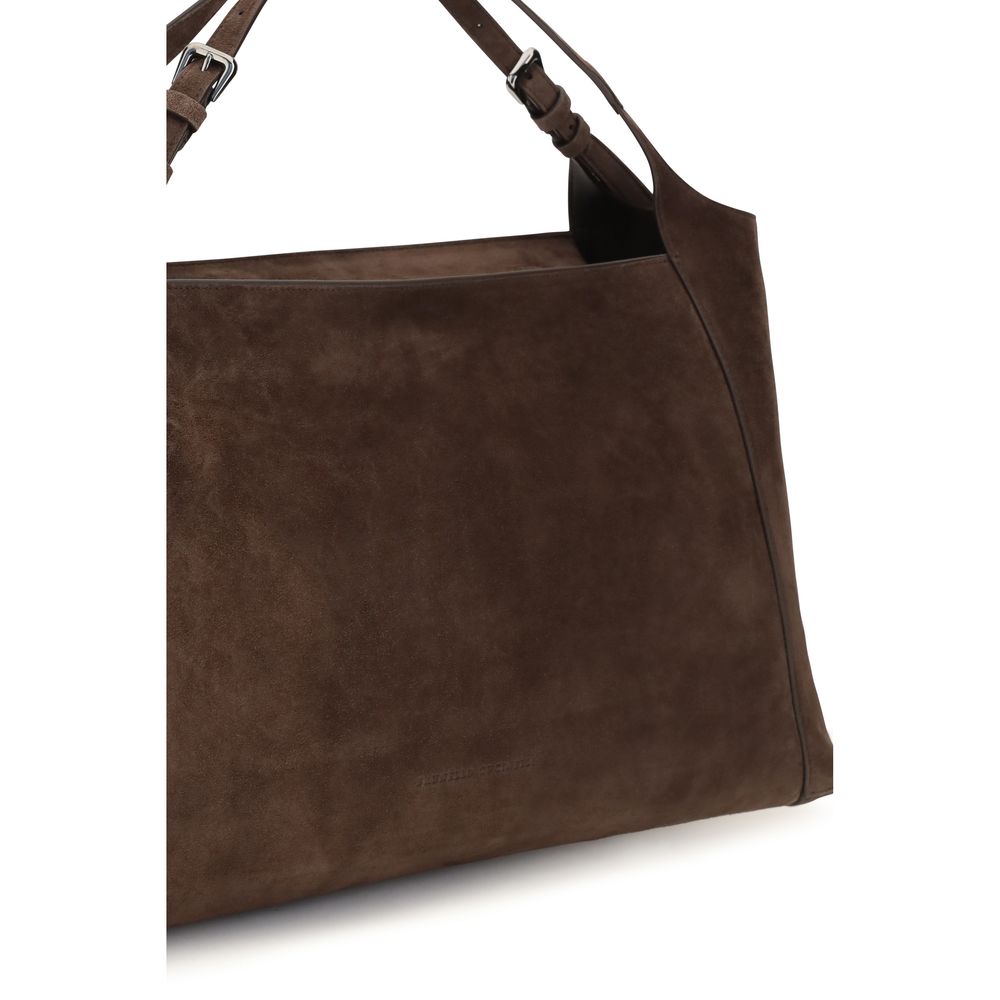 Brown Suede Leather Handbag