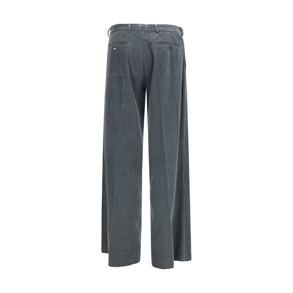 Gray Cotton Casual Pants